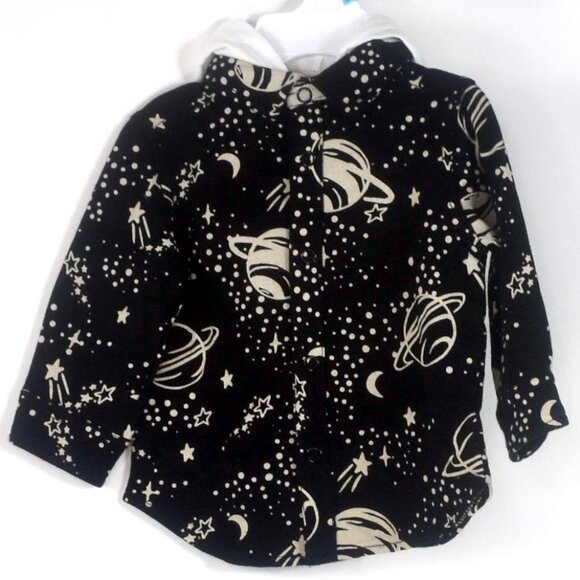 First Impressions Baby Boy Planet-Print Hooded Top/Jacket Black Choose Size NWT - Picture 4 of 7